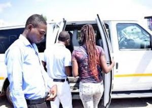 passengers get into a stabus van