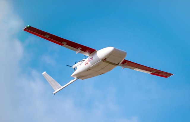 A Zipline drone in Ghana