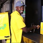Glovo driver making a delivery