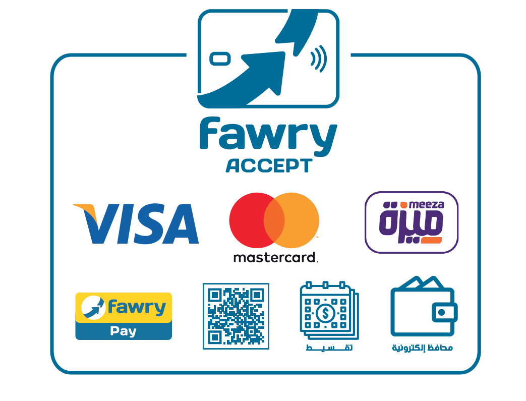 Accepting e. Fawry. Accept logo. Payment acceptance appetite.